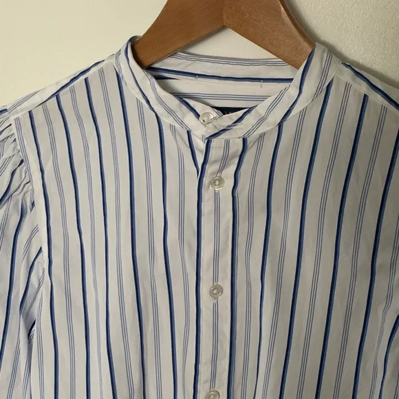 Women Polo Ralph Lauren Cotton striped shirt with Buffon sleeves size 2 - Picture 6 of 7